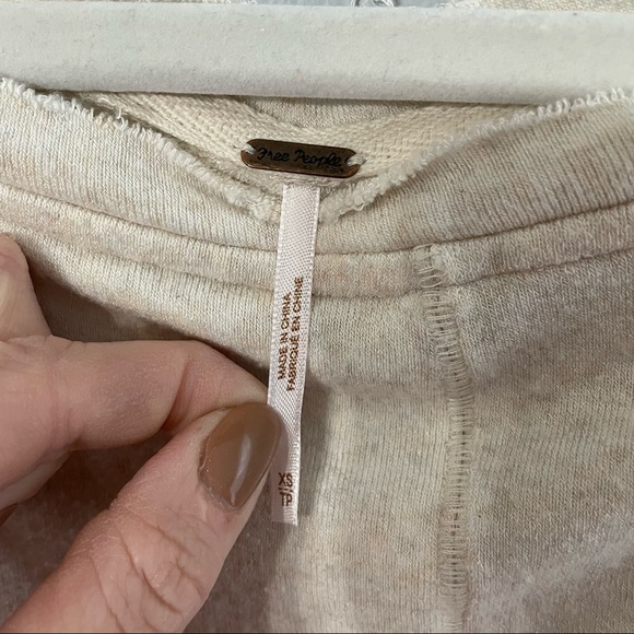 Free People Oatmeal wide neck Terry split side sweater - Picture 5 of 8